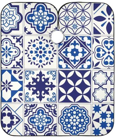 Waterproof Barber Cape - Unisex Navy Blue Cheetah Hair Cutting Bib for Men | Seamless Design | Perfect for Hair Salons - Buy Online on GoSupps.com