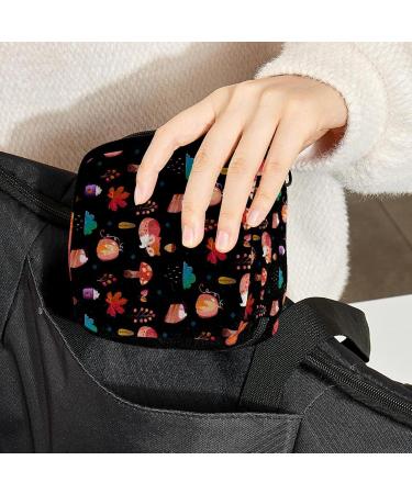 Stylish Menstruation Pad Bag with Zipper | Cute Fuchs Fungus Pumpkin Pattern | Perfect for Tampons & Women's Napkins | Travel-Friendly & Practical - Buy Online on GoSupps.com