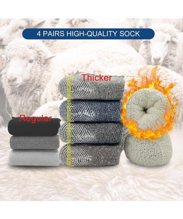Men's Merino Wool Hiking Socks 4 Pack - Thermal Warm Crew Winter Ankle Socks for Trekking and Skiing - Buy Online on GoSupps.com