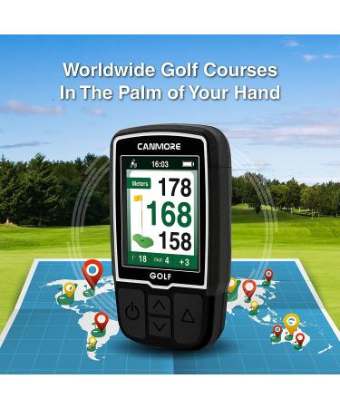 CANMORE HG200 Golf GPS - Water Resistant Full Color Display - 40,000+ Golf Course Data - Free Worldwide Courses - Black - Buy Online on GoSupps.com