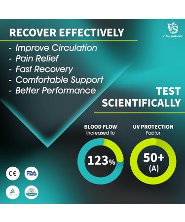 Vital Salveo Bamboo Charcoal Germanium Recovery Compression Leg Sleeve - Dark Grey - Medium - Buy Online on GoSupps.com