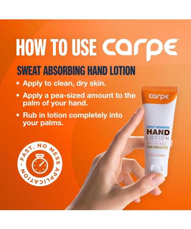 Carpe Antiperspirant Hand Lotion (Pack of 2) A dermatologist-recommended smooth lotion that helps stop hand sweat great for hyperhidrosis or excessive sweat (Warm Vanilla) Vanilla 1.35 Fl Oz (Pack of 2) - Buy Online on GoSupps.com