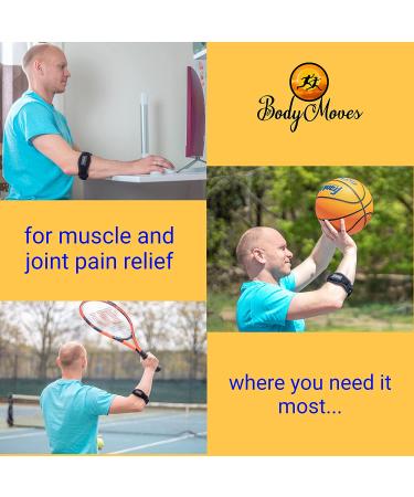 BodyMoves Tennis Elbow Brace (2pcs) with Hot & Cold Ice Pack - Joint Pain Relief for Sports & Daily Use - Treat Tendonitis, Bursitis - Basketball, Golfers Elbow Support - Active Blue - Buy Online on GoSupps.com