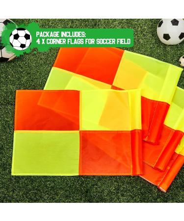 Soccer Referee Flags - Set of 4 Portable Big Square Corner Flags for Soccer Field & Volleyball Training - Buy Online on GoSupps.com