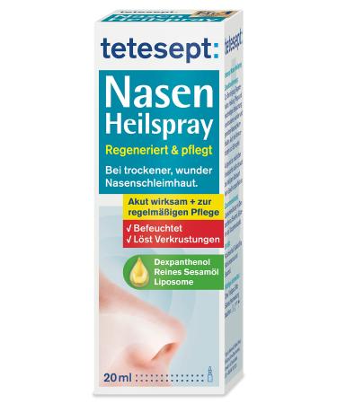Teteseept nose healing spray - nasal spray for regeneration and care with dry miracle nasal mucosa - nose care with liposomes sesame oil & dexpanthenol - 1 x 20 ml