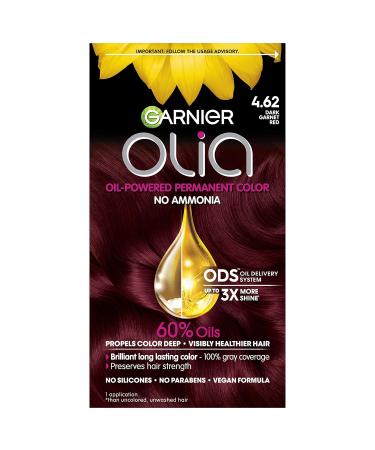Garnier Olia Ammonia-Free Hair Color in Dark Garnet Red - Permanent Hair Dye, 1 Count - Buy Online on GoSupps.com
