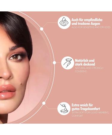 Bella 1-Day Almond Brown Colored Contact Lenses - Natural Brown Daily Lenses for Dark Eyes -0.00 Diopters 10x Pack - Buy Online on GoSupps.com