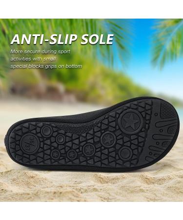 Deevike Barefoot Water Shoes for Women and Men - Quick-Dry Aqua Socks for Beach, Swim, Surf, Yoga - Size 9-10 Women/7.5-8.5 Men - Black - Buy Online on GoSupps.com