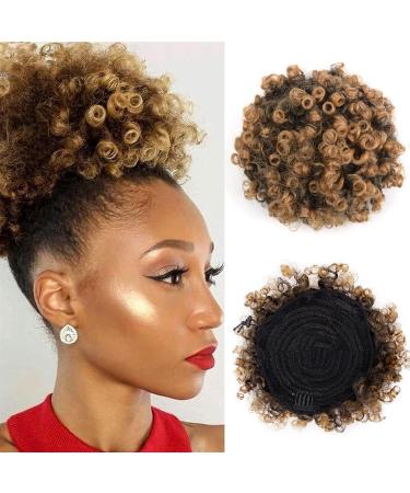 Hair Bun Hairpiece for Women Afro Puff kinky Curly Drawstring Ponytail Extension for Women Synthetic Short Afro Curly Bun Hair Extension Clip In Hair Buns Ponytail Hairpieces Hair Chignons(Blue) - Buy Online on GoSupps.com