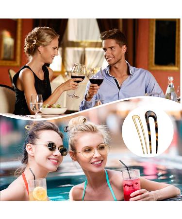 8-Piece Metal U-Shaped French Hair Pins Set with Cute Patterns - Hairstyle Accessories for Women and Girls - Buy Online on GoSupps.com