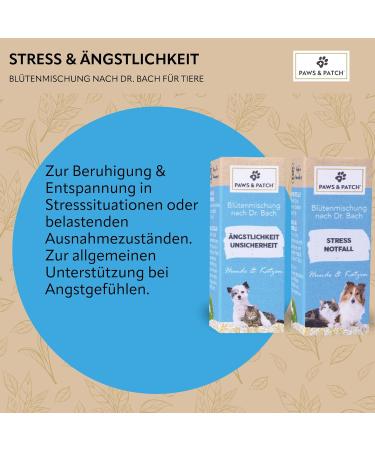 Paws & Patch Set: Dr. Bach Flower Mix for Stress & Anxiety in Dogs & Cats - 10g | Natural Relief for Fear & Stressful Situations - Buy Online on GoSupps.com