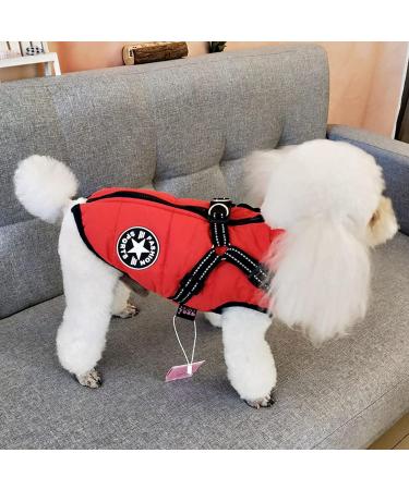 Winter Dog Jackets - Windproof & Waterproof 2-in-1 Coat for Small Dogs | Warm Red Vest & Harness - Buy Online on GoSupps.com