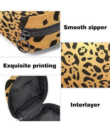 Menstrual Pad Bag with Zipper | Leopard Print Ladies Napkin & Tampon Pouch for Women & Girls - Buy Online on GoSupps.com
