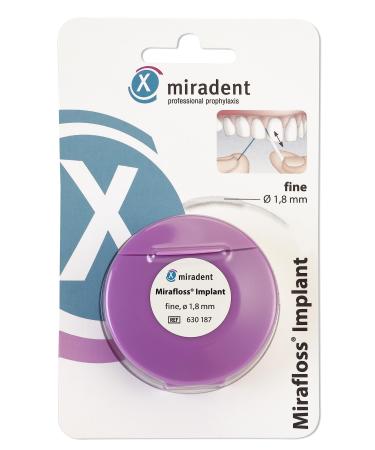 Miradent Mirafloss implant dental floss finely off the tape ( 1.8 mm 45 x 15 cm) |Ideal for cleaning implants and bridges |Floss threads rolled up in the practical donor