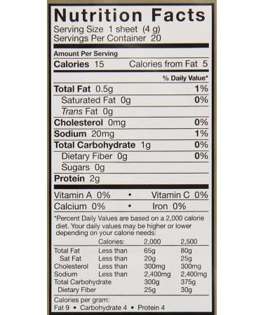 Yamamotoyama Sushi Soy Wrapper Original 20 Count - Authentic Japanese Seaweed for Sushi Making - Buy Online on GoSupps.com