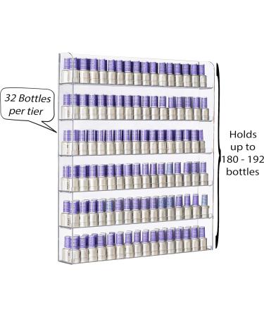 AMT Acrylic Nail Polish Wall Racks - Clear Display for 180 Bottles, Essential Oils Organizer with Microfiber Cloth - 6 Tier Storage Solution - Buy Online on GoSupps.com