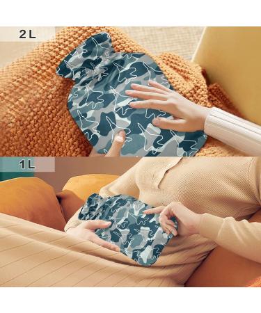 Hot Water Bottle 2L with Jet Fighters Camouflage Cover | Pain Relief & Winter Hand Feet Warmer - Buy Internationally - Buy Online on GoSupps.com