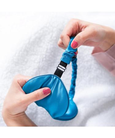 Shop 100% Mulberry Silk Sleep Mask | Luxury Light Blocking Eye Mask for Women | Adjustable for Side Sleepers | Gift in Blue Jewel - Buy Online on GoSupps.com