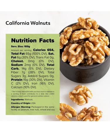 California Walnuts - Shelled Halves & Pieces | Non-GMO Steam Pasteurized | Chandler Variety Raw in Resealable Bag (2 lbs) - Buy Online on GoSupps.com