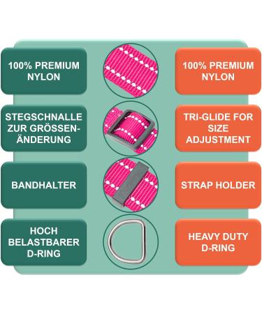 Dey Premium Reflective Dog Collar - Adjustable Nylon for Small & Large Dogs | Multiple Colors & Sizes | Perfect for Puppies & Cats - XS Pink 21-30 cm - Buy Online on GoSupps.com