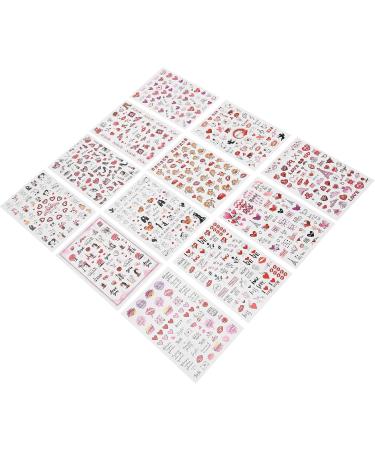 Valentine's Day Nail Art Stickers Heart Lips Rose Bear Cupid High Heels 12 Sheets SelfAdhesive Romantic Nail Decals Loved Ones or Friends DIY Nail Design Decoration - Buy Online on GoSupps.com