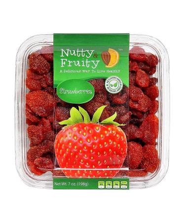 Nutty & Fruity Dried Strawberries - Healthy Non-GMO Vegan Gluten-Free Snack (7 oz) - Buy Online on GoSupps.com