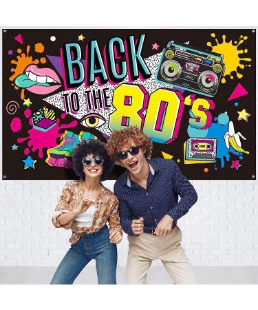 80's Party Decorations Banner & Backdrop Set - 73 x 43 x 0.04 Inch - Retro Photography Background & Supplies - Buy Online on GoSupps.com