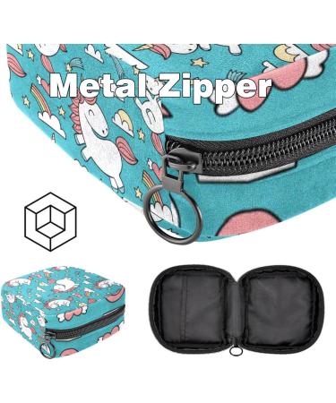 Javenproeqt Portable Women's Binding Bags | Menstrual Cup Pocket & Pads for Girls | Unicorn Pattern Multi-Colored - Buy Online on GoSupps.com