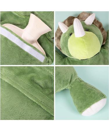 HomeTop Premium Classic Rubber Hot and Cold Water Bottle with Cute Triceratops Cover - 2L White, 67.63 Fl Oz - Buy Online on GoSupps.com