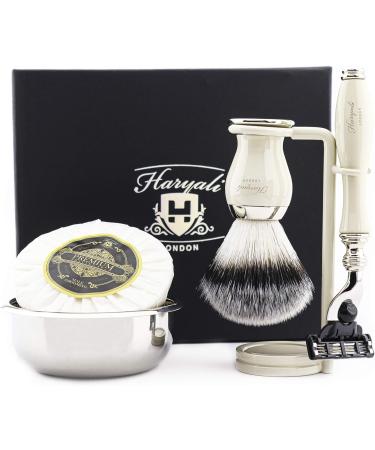Premium Men's Shaving Kit | Stainless Steel Razor Foam Dish & Brush Set | Classic Shaving Essentials for a Superior Grooming Experience - Buy Online on GoSupps.com