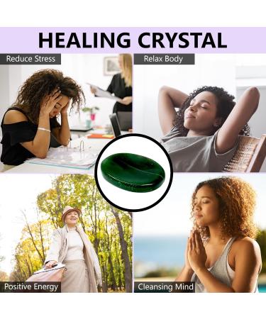 Opalite Crystal Worry Thumb Stone - Natural Healing Calming Meditation Reiki Stress Relief - Green Jade - Buy Online on GoSupps.com