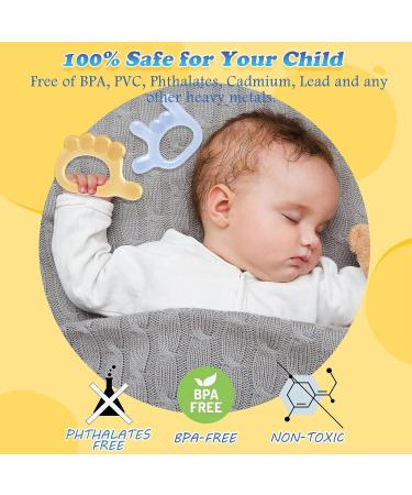BPA-Free Silicone Baby Teething Toys - Teether Pain Relief Chew Toy for Infants & Toddlers 0-12 Months - Soothes Sore Gums for Boys & Girls - Buy Online on GoSupps.com