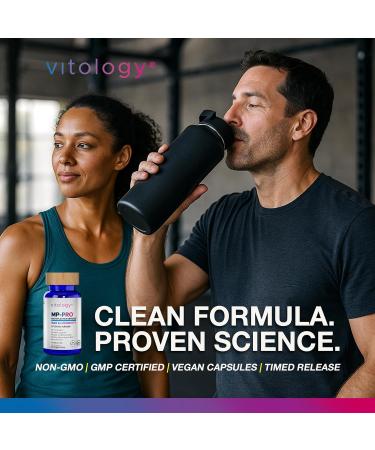Vitology MP-PRO Microplastics Defense | 15 Billion CFU Probiotic + Antioxidant Blend | NMN, NAC, Glutathione, Resveratrol & Charcoal | Supports Cellular Detox, Longevity & Gut Health 60 Capsules - Buy Online on GoSupps.com