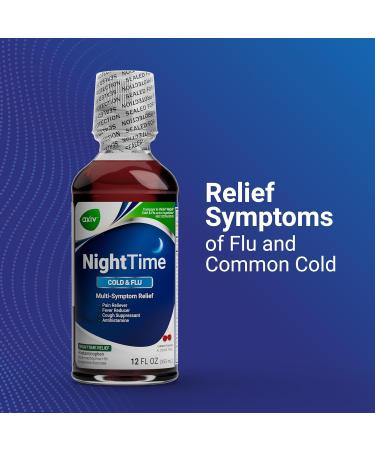 AXIV Nighttime Cold & Flu Relief Liquid | Multi-Symptom Pain Reliever & Cough Suppressant | Cherry Flavor 12 fl oz Fast International Shipping - Buy Online on GoSupps.com