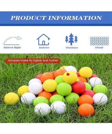 LemoHome 64 Pack Foam Golf Practice Balls - Realistic Feel - Limited Flight - Indoor/Outdoor Training Balls - Buy Online on GoSupps.com