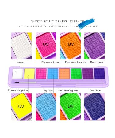 Kyda 8 Colors UV Glow Eyeliner Palette | Water-Activated High Pigment Eyeshadow & Body Paint with Brush Set - International Shipping - Buy Online on GoSupps.com