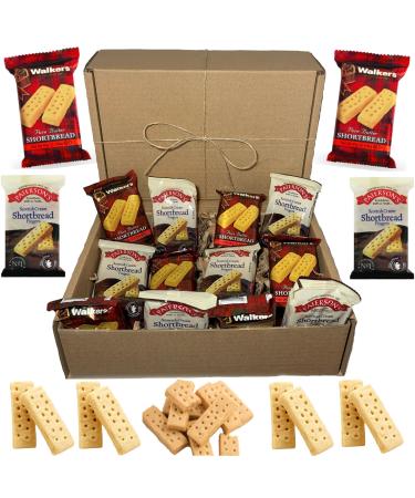Shortbread Biscuits Gift Box with 12 Packs of Shortbread Fingers (24 total biscuits) Pellagio Bundle Contains Walkers Shortbread Biscuits Individually Wrapped and Patersons Shortbread