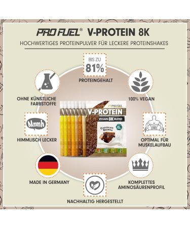 Vegan Protein Powder Sample Pack - 8 Flavors 8x30g Trial - 73-81% Plant-Based Protein | Tasty V-Protein Mix Box - Buy Online on GoSupps.com