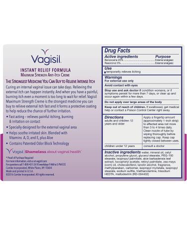 Vagisil Anti-Itch Cr me Maximum Strength 1 oz - Fast Relief for Intimate Itching | Buy Online Internationally - Buy Online on GoSupps.com