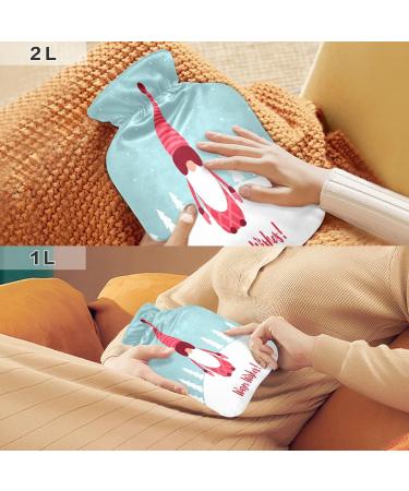 Scandinavian Christmas Elf Hot Water Bottle - 2L Soft Fleece Cover for Hot & Cold Therapy - Buy Online on GoSupps.com