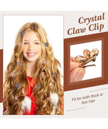 14-Piece Flower Crystal Hair Clips Set - Small Pearl Alligator Hairpins for Women and Girls in 7 Stylish Colors - Buy Online on GoSupps.com