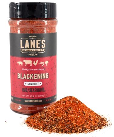 Lane's Blackening Seasoning - Premium All Natural Blackened Seasoning for Fish, Chicken and Beef | Bold Cajun Flavor | Blackened Fish Seasoning | Gluten Free | No MSG | Made in the USA | 10.2 oz 10.2 Ounce (Pack of 1)