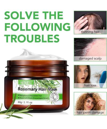 Rosemary Hair Mask Hair Mask Hair Mask For Dry and Damaged Hair Deep Repair Hair Mask Stimulates Hair Growth 60g - Buy Online on GoSupps.com