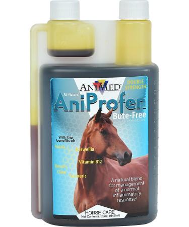 ANIMED All Natural Aniprofen - Bute-Free Liquid Double Strength Anti-Inflammatory Horse Joint Supplement Horse Supplies Horse Supplement 32oz