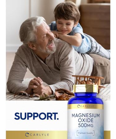 Carlyle Magnesium Oxide 500mg | 120 Capsules | Premium Quality | Non-GMO and Gluten Free Supplement - Buy Online on GoSupps.com