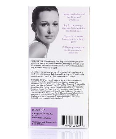Elastalift Collagen Facial Serum 1.75 Fl Oz - Lifting, Plumping & Firming Face Serum for Improved Elasticity, Even Skin Tone, & Non-Greasy Wrinkle Reduction - Buy Online on GoSupps.com