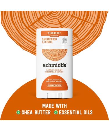 Schmidt's Aluminum Free Natural Deodorant for Women and Men & Aluminum Free Natural Deodorant for Women and Men Sandalwood and Citrus with 24 Hour Odor Protection - Buy Online on GoSupps.com