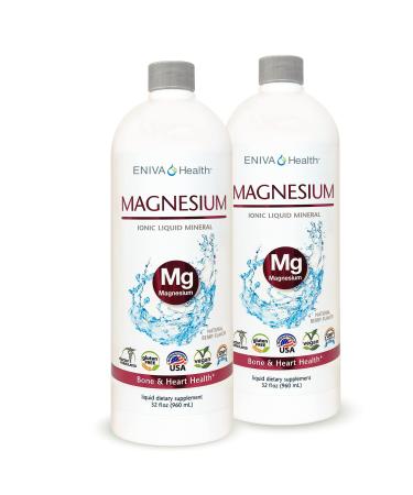 Eniva High Potency Liquid Ionic Magnesium Supplement 2-Pack Berry Flavor | 400 MG | Digestive Health Muscle Energy and Bones | Zero Calories | Zero Sugar | for Muscle Recovery - 64 Servings Total