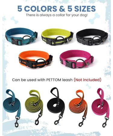PETTOM Adjustable Nylon Dog Collar - Breathable & Reflective for Small Dogs - Blue S | International Shipping Available - Buy Online on GoSupps.com
