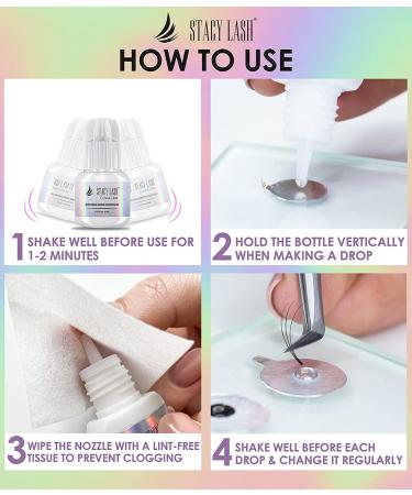 Stacy Lash Crystal Clear Eyelash Extension Glue - 1 Sec Drying Time - 8 Weeks Retention - Professional Grade Adhesive (0.17fl.oz / 5ml) - Buy Online on GoSupps.com